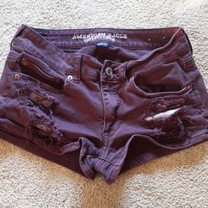 American Eagle Distressed Shortie Shorts